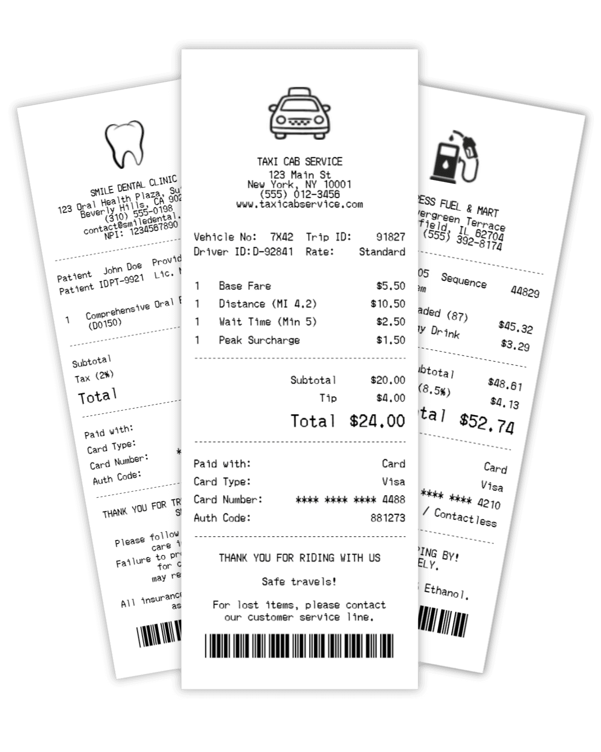 Professional receipt mockup generated with our tool